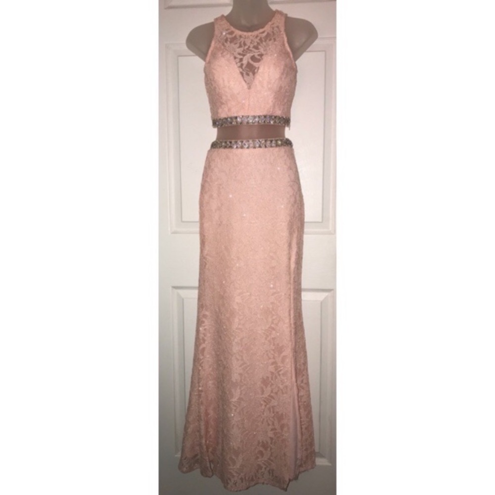 Pink sparkle prom dress